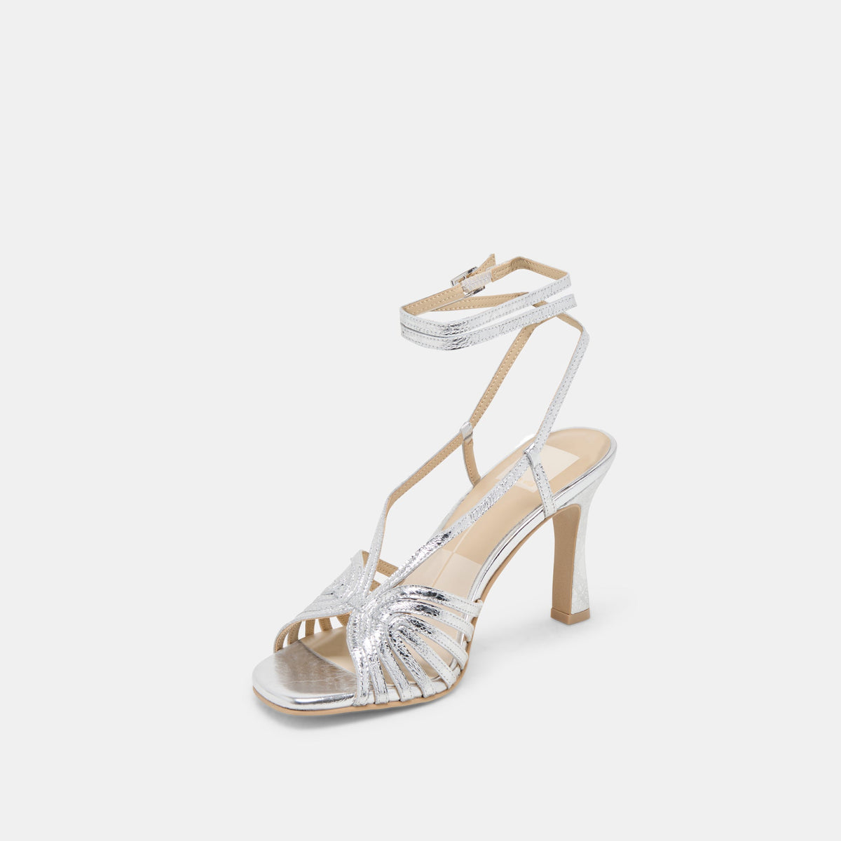 Nivana Silver Distressed Leather Heels | Dolce Vita