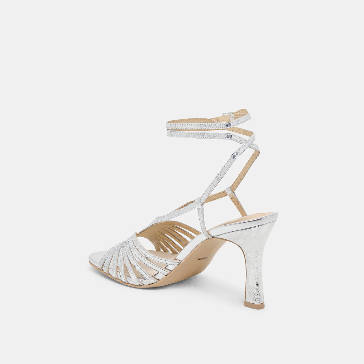 Nivana Silver Distressed Leather Heels | Dolce Vita