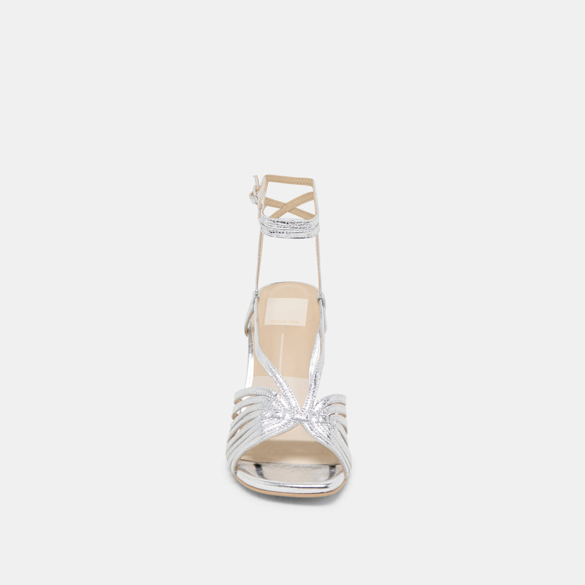 Nivana Silver Distressed Leather Heels | Dolce Vita