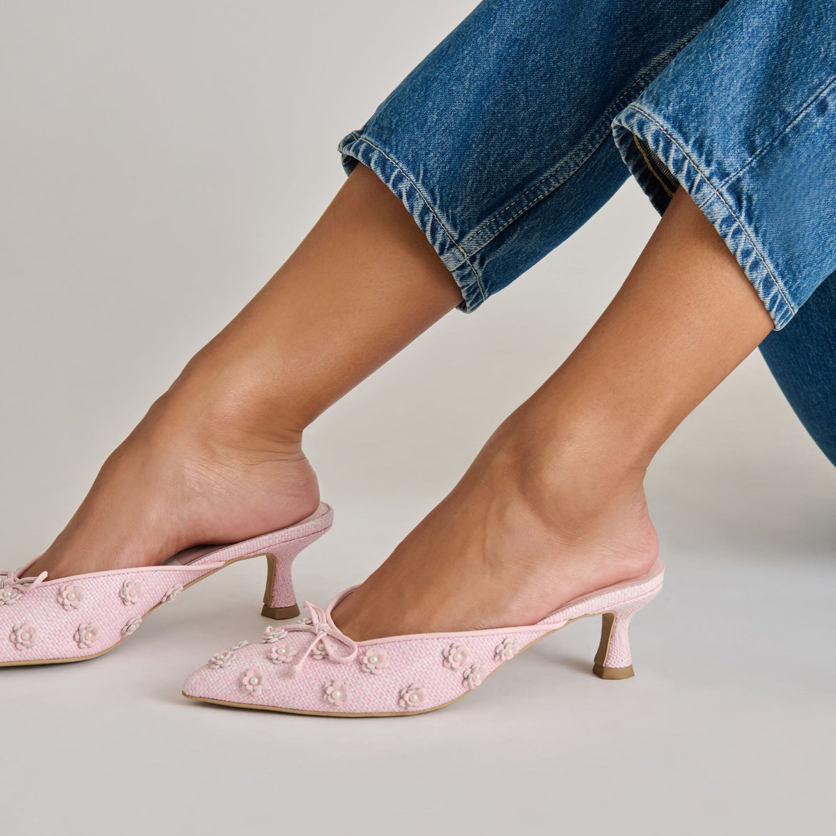 Camilo X Byrdie Golf Pink Raffia Heels | Dolce Vita