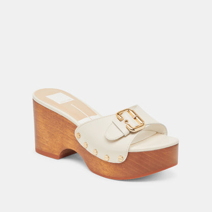 YALAH HEELS OFF WHITE LEATHER | Dolce Vita