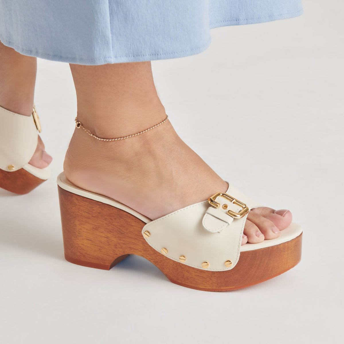 YALAH HEELS OFF WHITE LEATHER | Dolce Vita