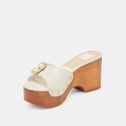 YALAH HEELS OFF WHITE LEATHER | Dolce Vita