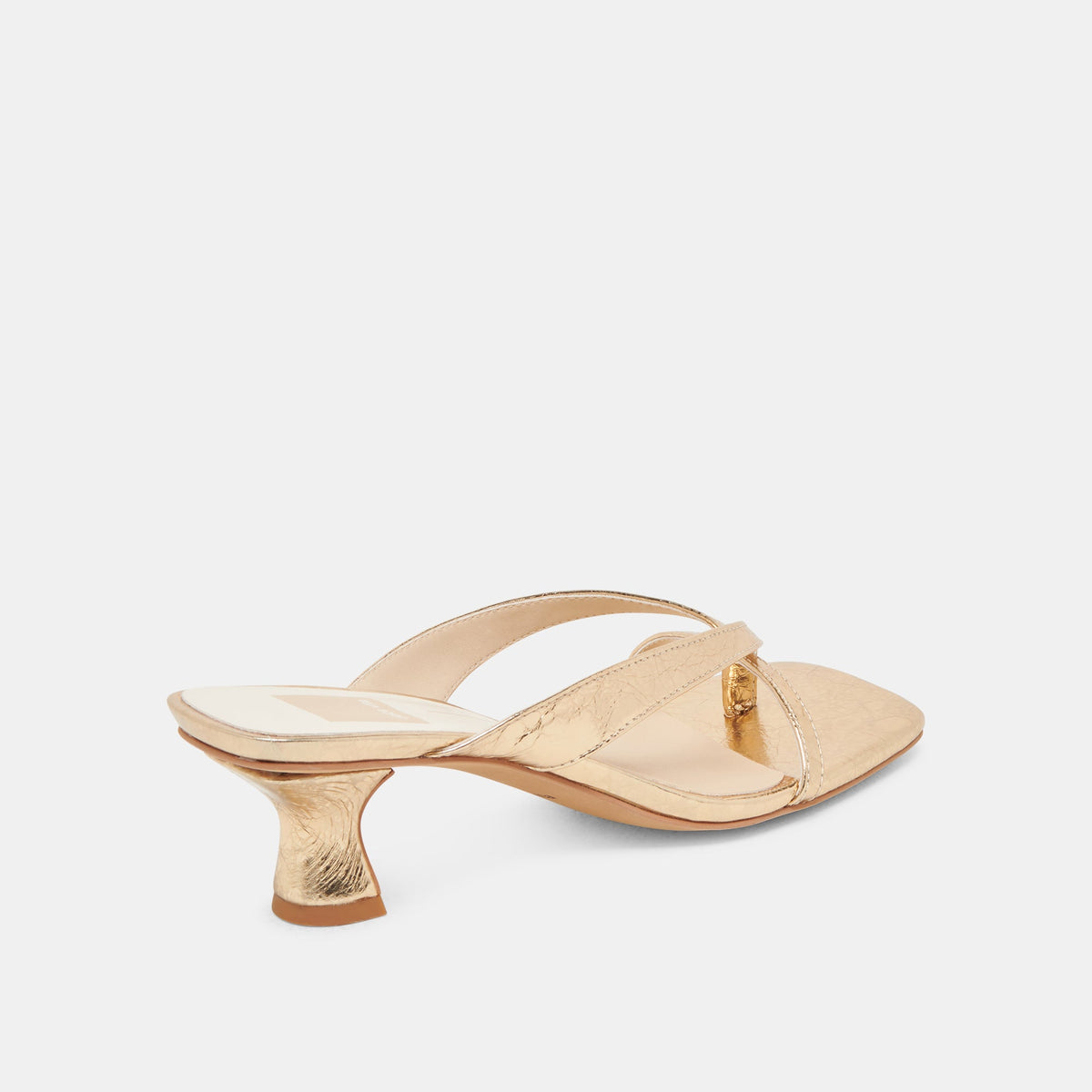 BREVEL HEELS GOLD DISTRESSED LEATHER | Dolce Vita