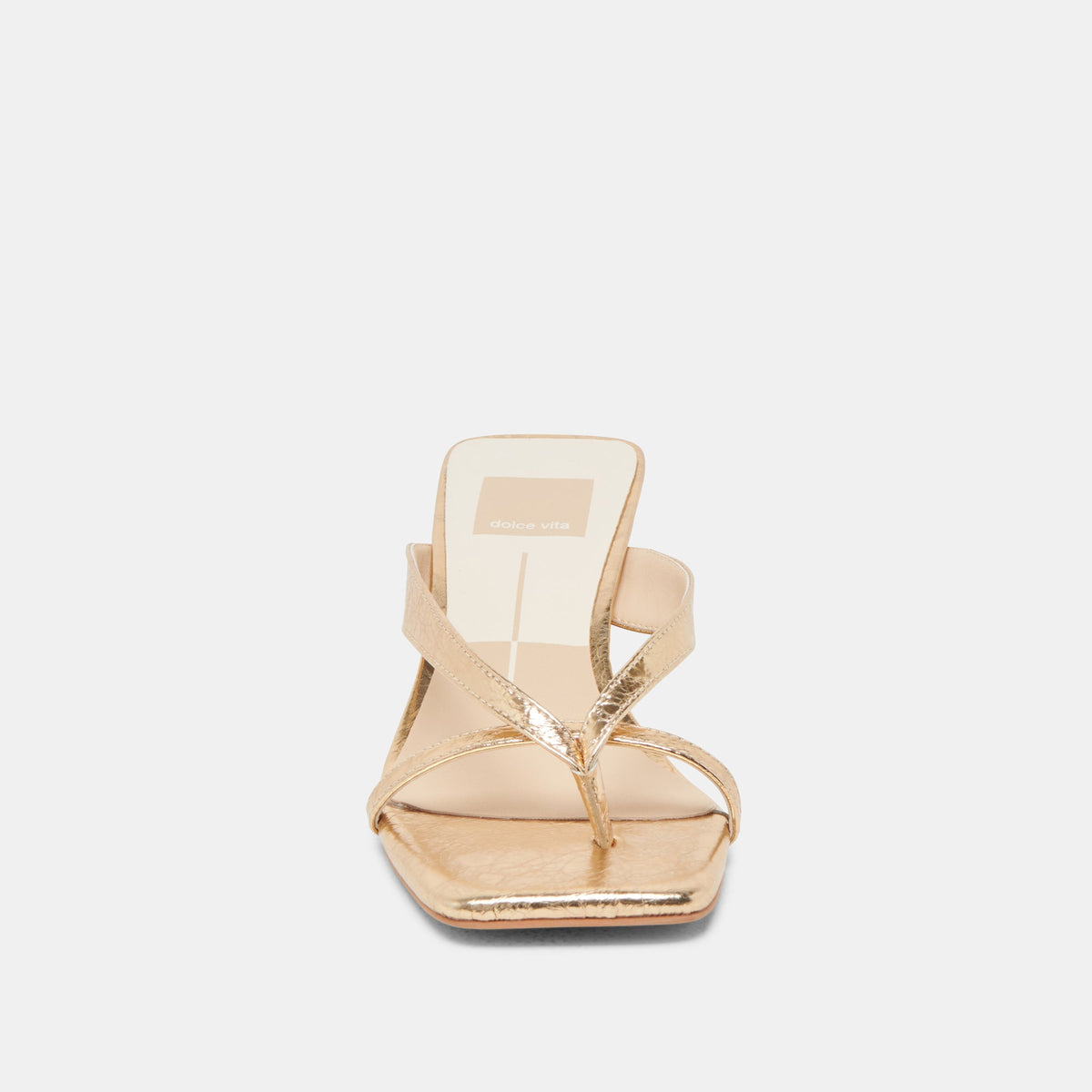 BREVEL HEELS GOLD DISTRESSED LEATHER | Dolce Vita