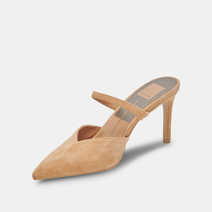 KANIKA WIDE HEELS TAN SUEDE | Dolce Vita