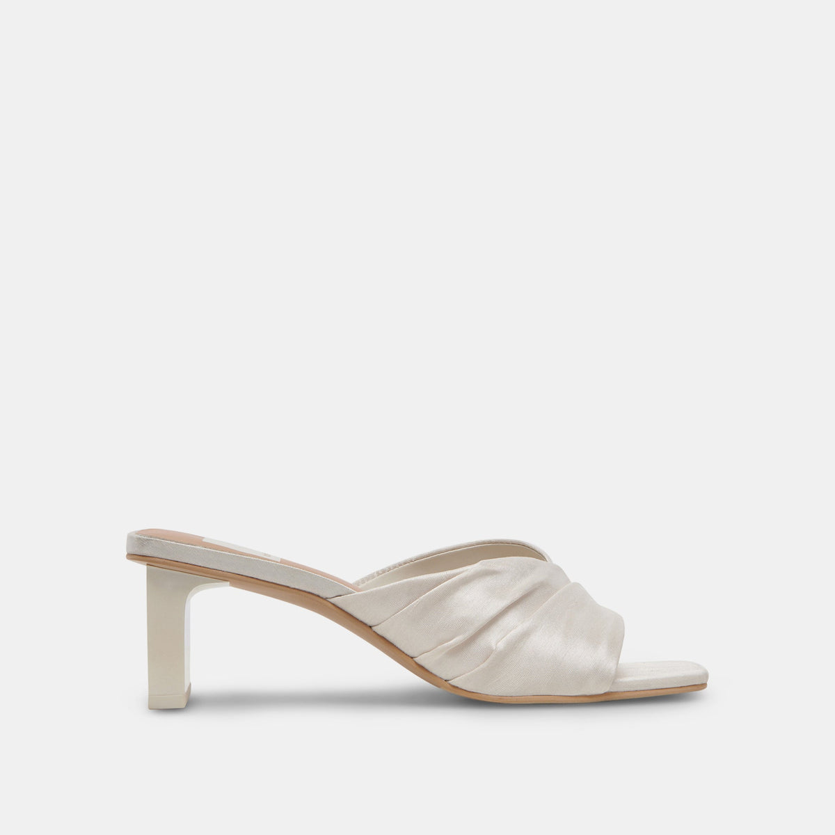 CARLAN HEELS OFF WHITE SILK | Dolce Vita