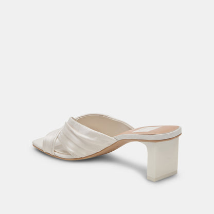 CARLAN HEELS OFF WHITE SILK | Dolce Vita