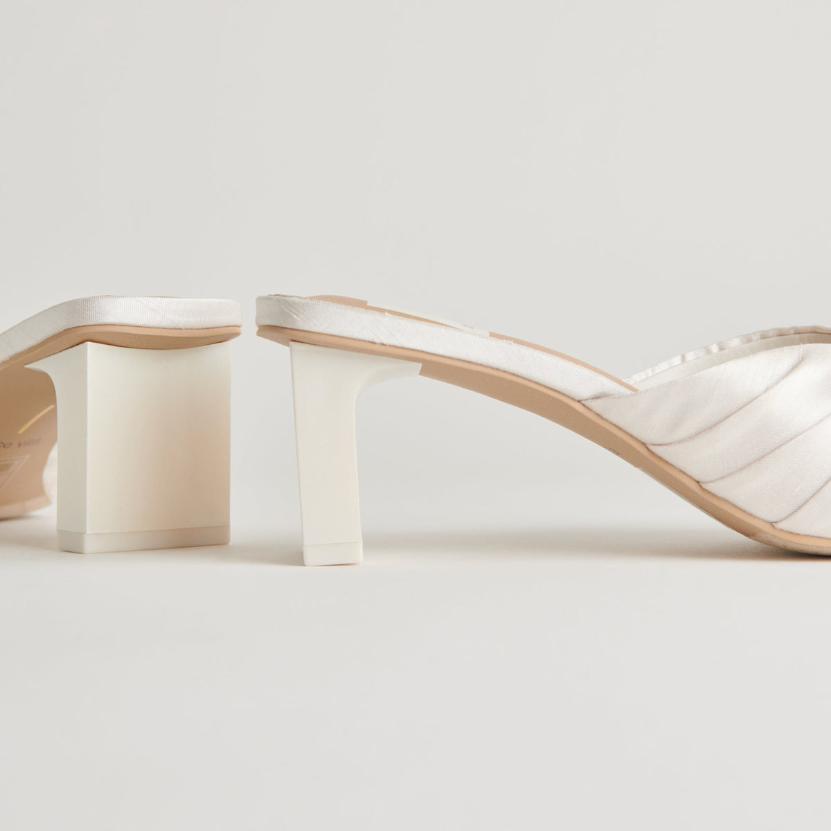CARLAN HEELS OFF WHITE SILK | Dolce Vita