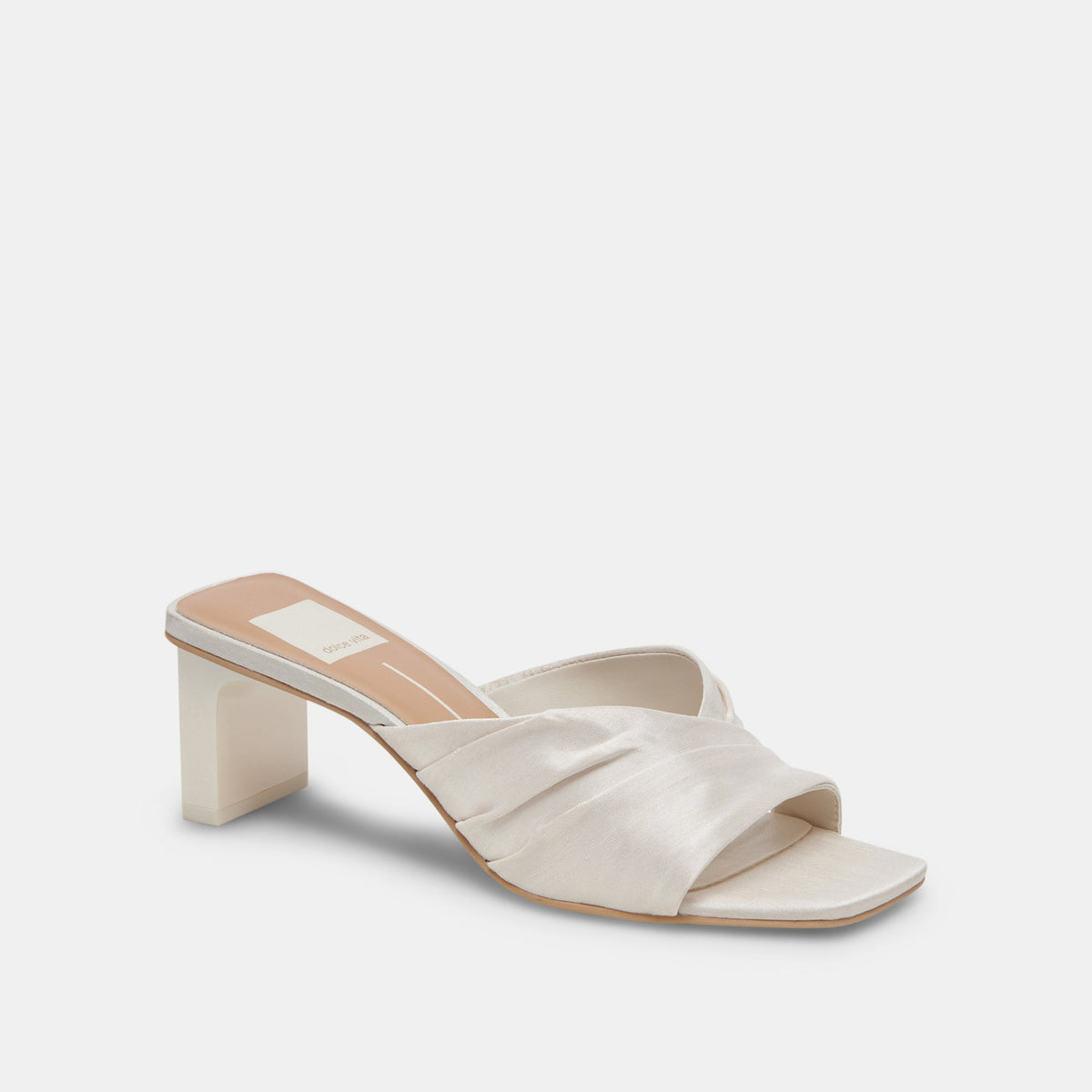 CARLAN HEELS OFF WHITE SILK | Dolce Vita