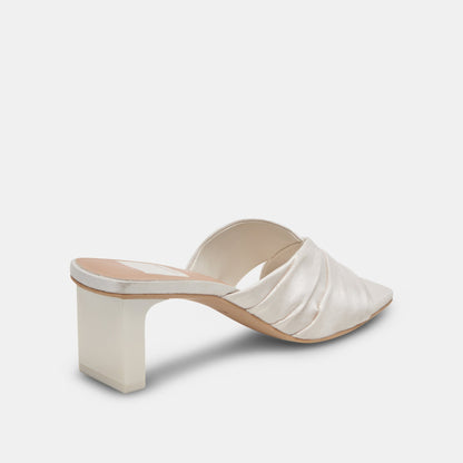 CARLAN HEELS OFF WHITE SILK | Dolce Vita