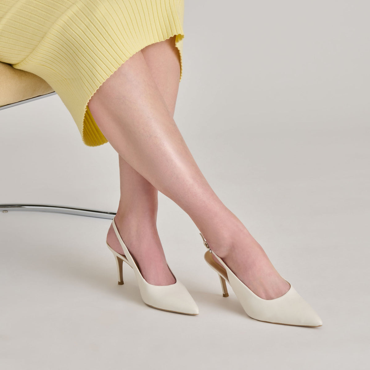 ELASI HEELS WHITE LEATHER | Dolce Vita