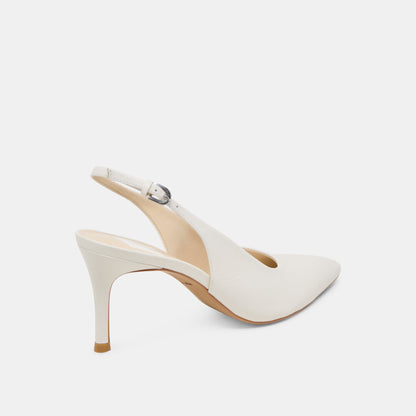 ELASI HEELS WHITE LEATHER | Dolce Vita
