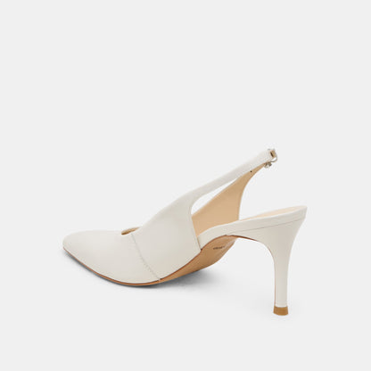 ELASI HEELS WHITE LEATHER | Dolce Vita