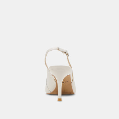 ELASI HEELS WHITE LEATHER | Dolce Vita