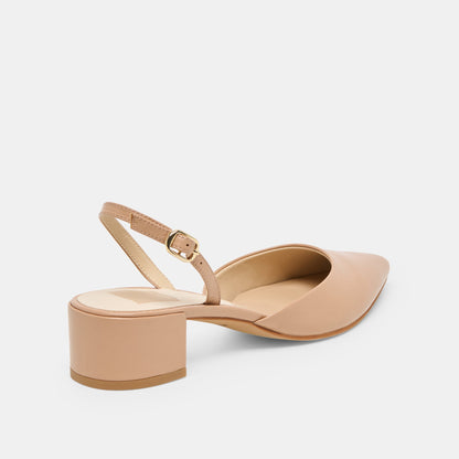 Carel Lt Tan Crinkle Patent Leather Heels | Dolce Vita