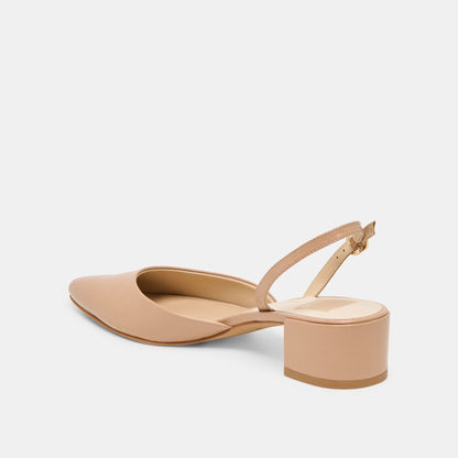 Carel Lt Tan Crinkle Patent Leather Heels | Dolce Vita
