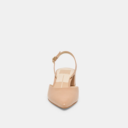 Carel Lt Tan Crinkle Patent Leather Heels | Dolce Vita