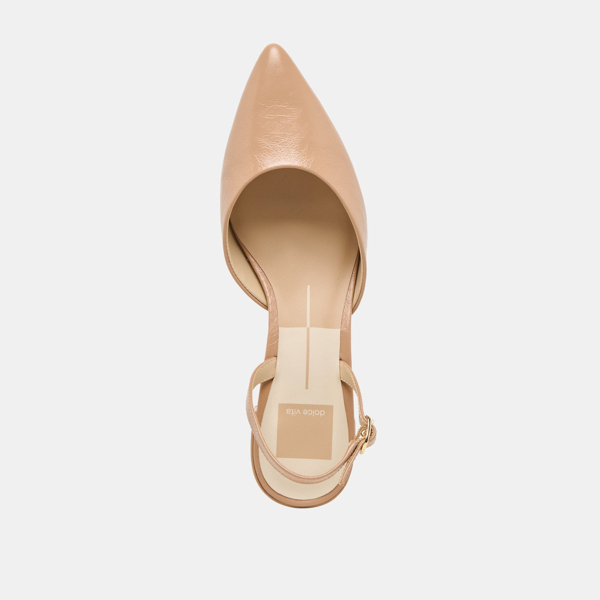 Carel Lt Tan Crinkle Patent Leather Heels | Dolce Vita