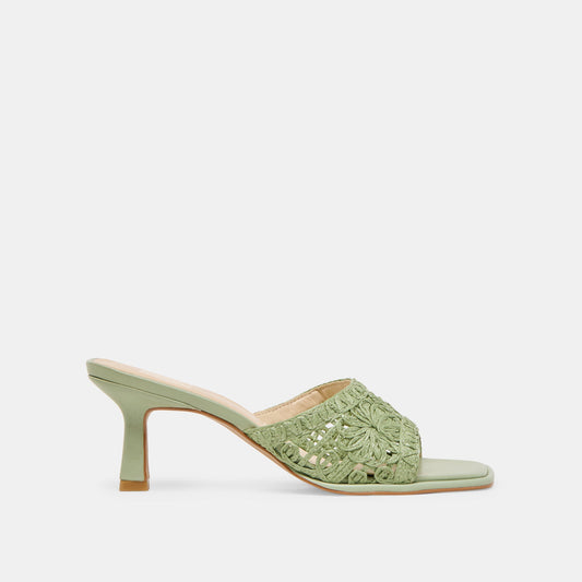 MAYLAH HEELS SAGE MACRAME | Dolce Vita