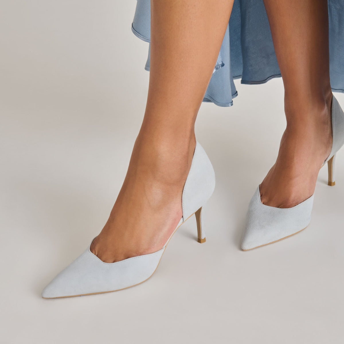 ELOY HEELS LIGHT BLUE SUEDE | Dolce Vita