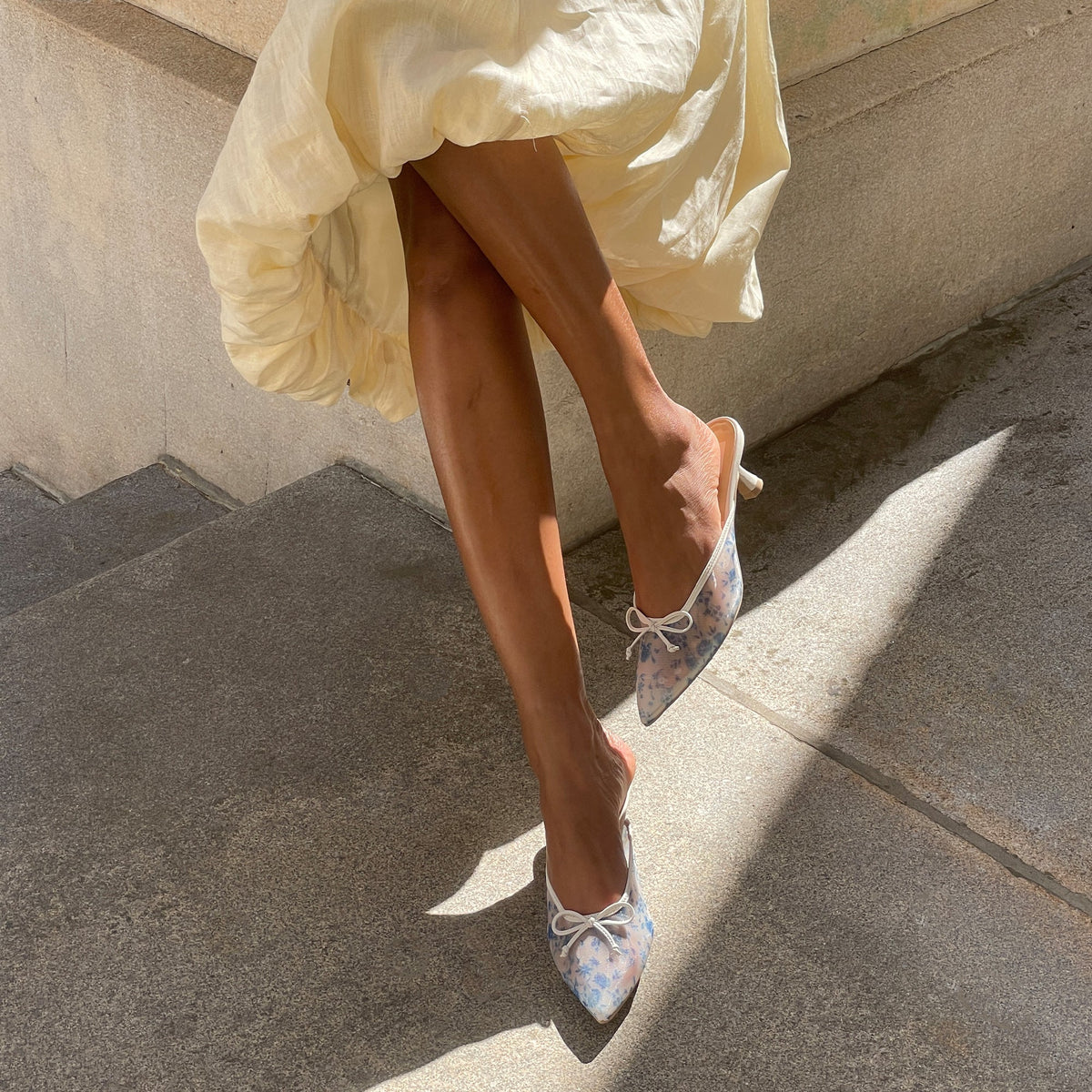 Cleo Blue Floral Mesh Heels | Dolce Vita