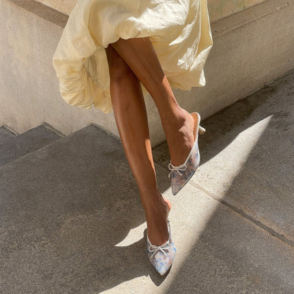 Cleo Blue Floral Mesh Heels | Dolce Vita