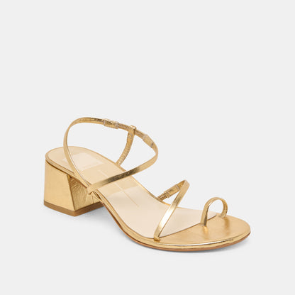 Trini Gold Leather Heels | Dolce Vita
