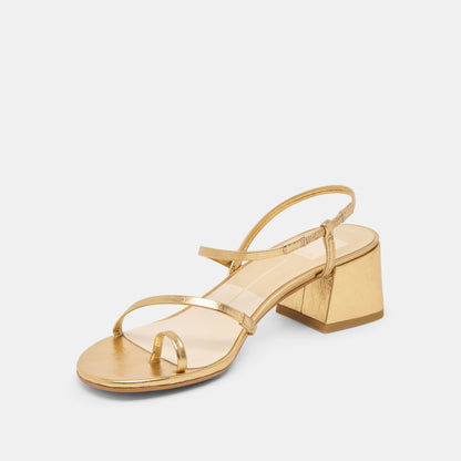Trini Gold Leather Heels | Dolce Vita