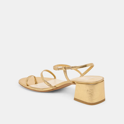 Trini Gold Leather Heels | Dolce Vita