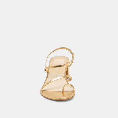Trini Gold Leather Heels | Dolce Vita