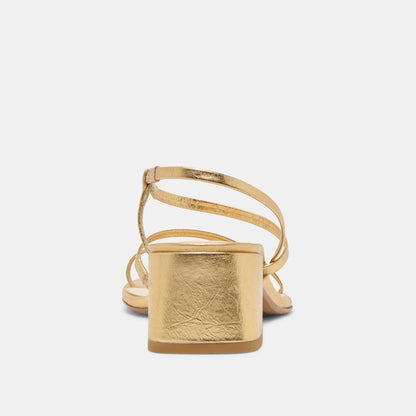 Trini Gold Leather Heels | Dolce Vita
