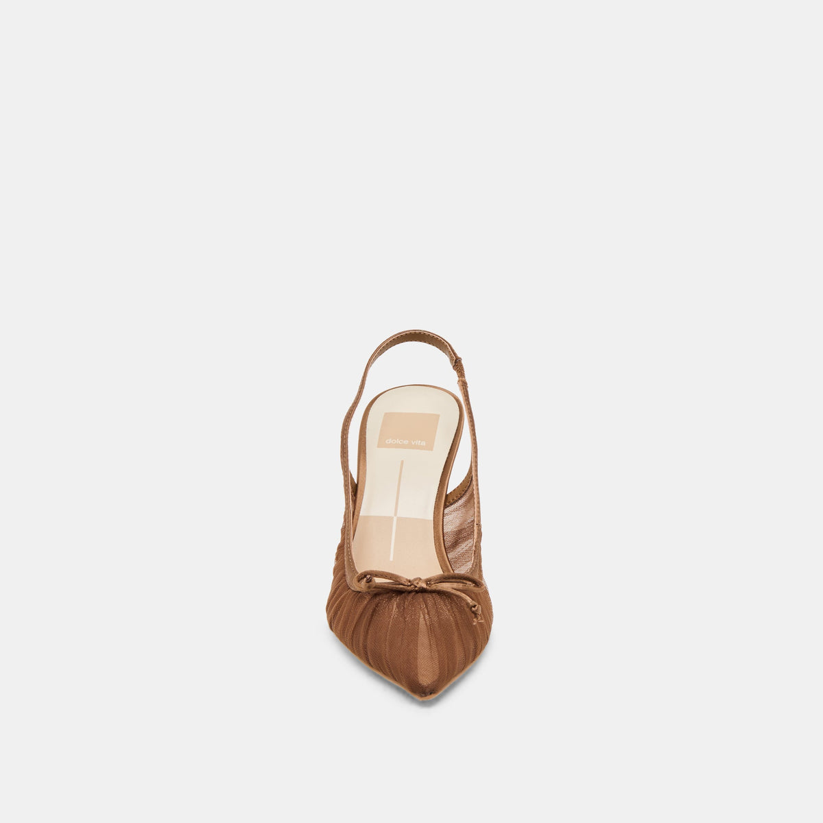 Yela Mid Brown Tulle Heels | Dolce Vita