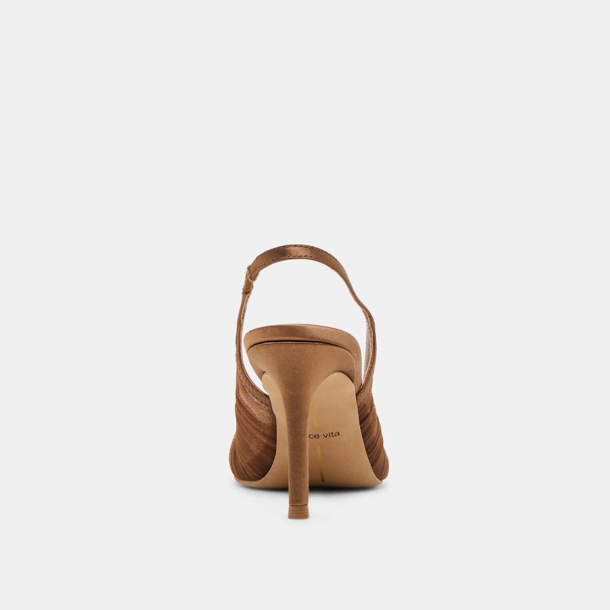 Yela Mid Brown Tulle Heels | Dolce Vita