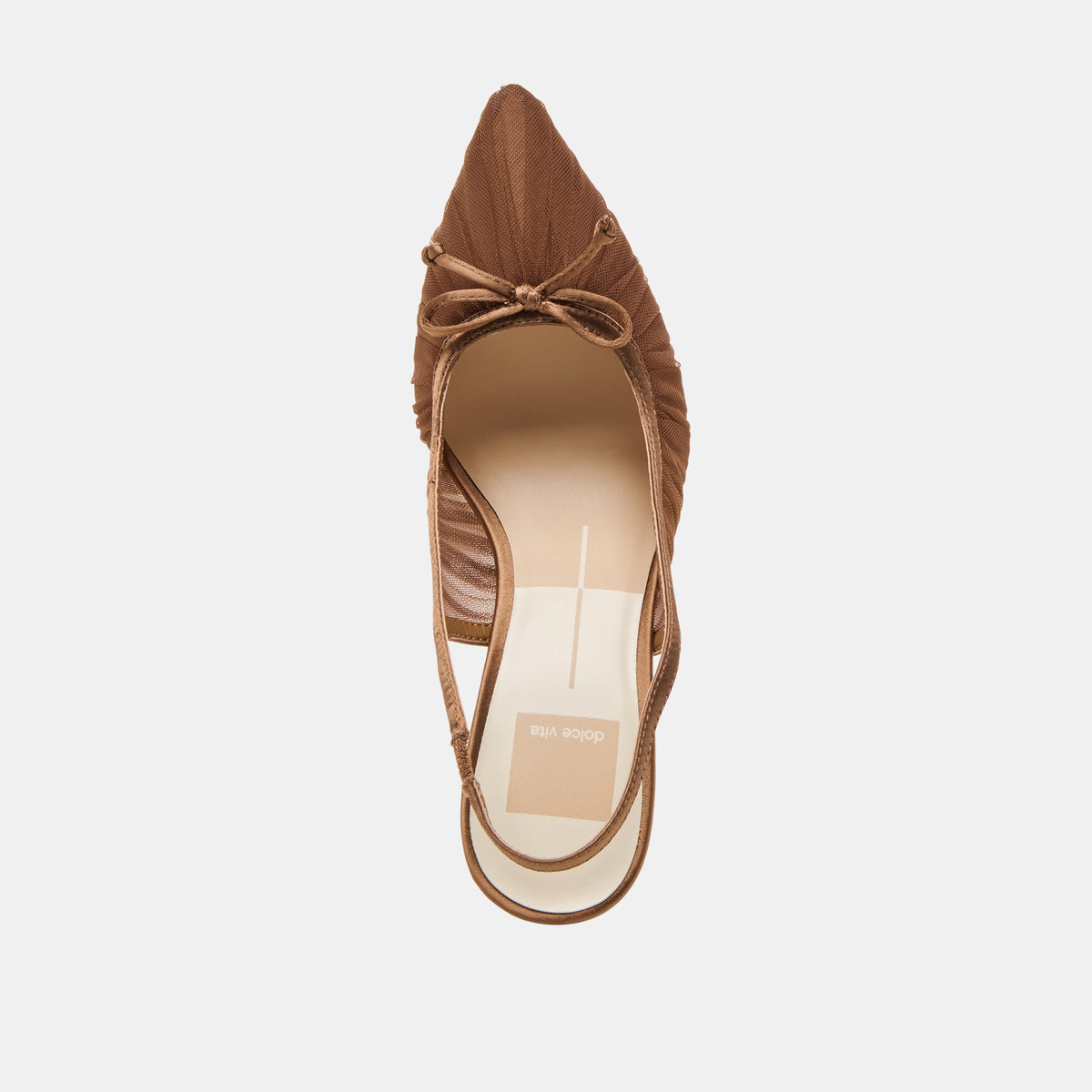 Yela Mid Brown Tulle Heels | Dolce Vita