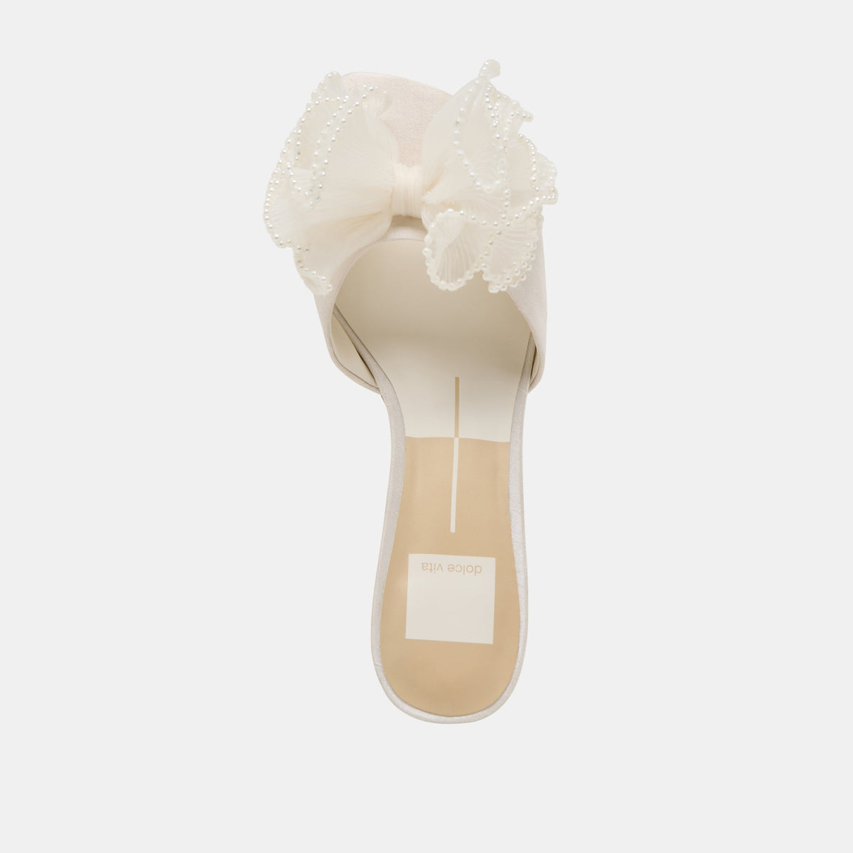 NARITA PEARL HEELS OFF WHITE SATIN | Dolce Vita
