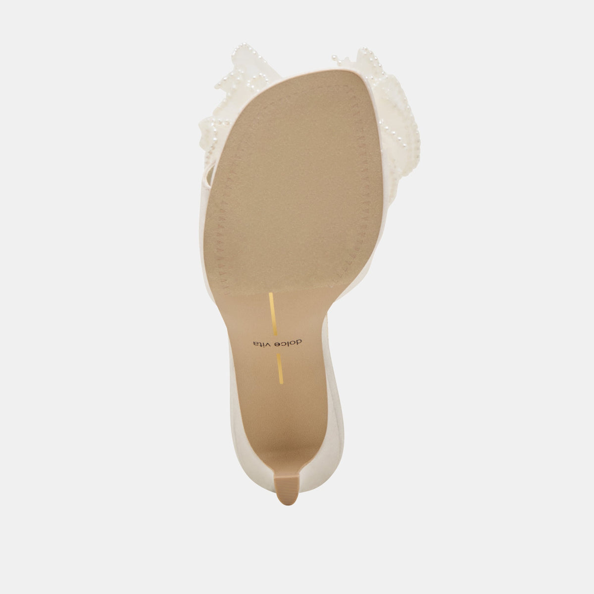 NARITA PEARL HEELS OFF WHITE SATIN | Dolce Vita