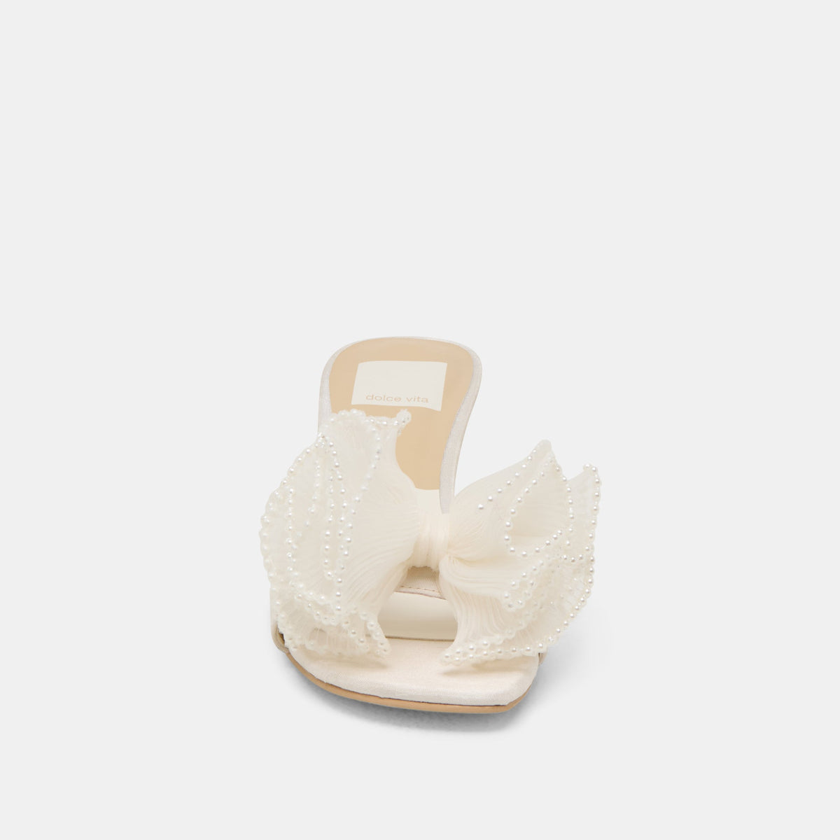 NARITA PEARL HEELS OFF WHITE SATIN | Dolce Vita