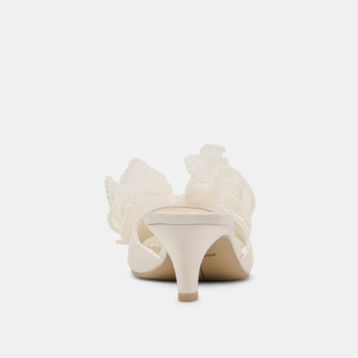 NARITA PEARL HEELS OFF WHITE SATIN | Dolce Vita