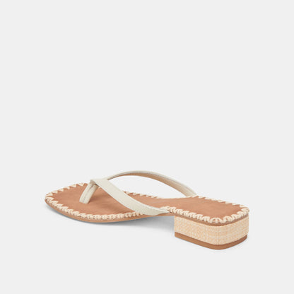 BARTY SANDALS WHITE LEATHER | Dolce Vita