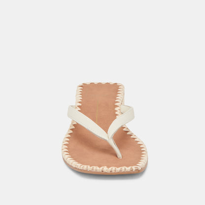 BARTY SANDALS WHITE LEATHER | Dolce Vita