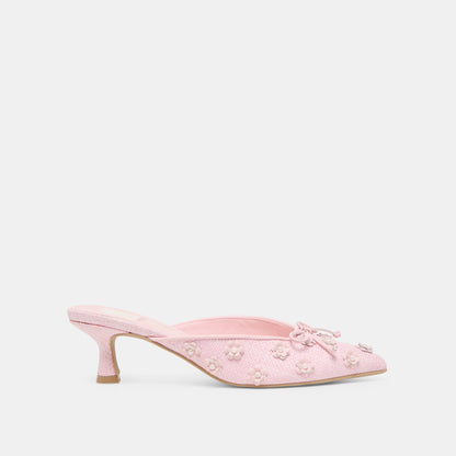Camilo X Byrdie Golf Pink Raffia Wide Heels | Dolce Vita