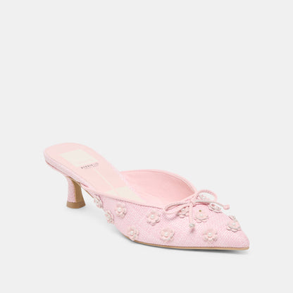 Camilo X Byrdie Golf Pink Raffia Wide Heels | Dolce Vita