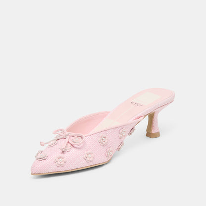 Camilo X Byrdie Golf Pink Raffia Wide Heels | Dolce Vita