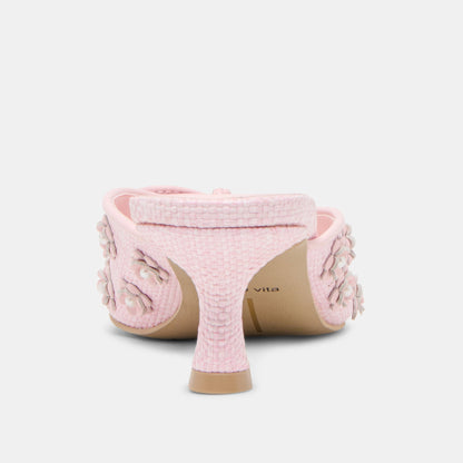 Camilo X Byrdie Golf Pink Raffia Wide Heels | Dolce Vita