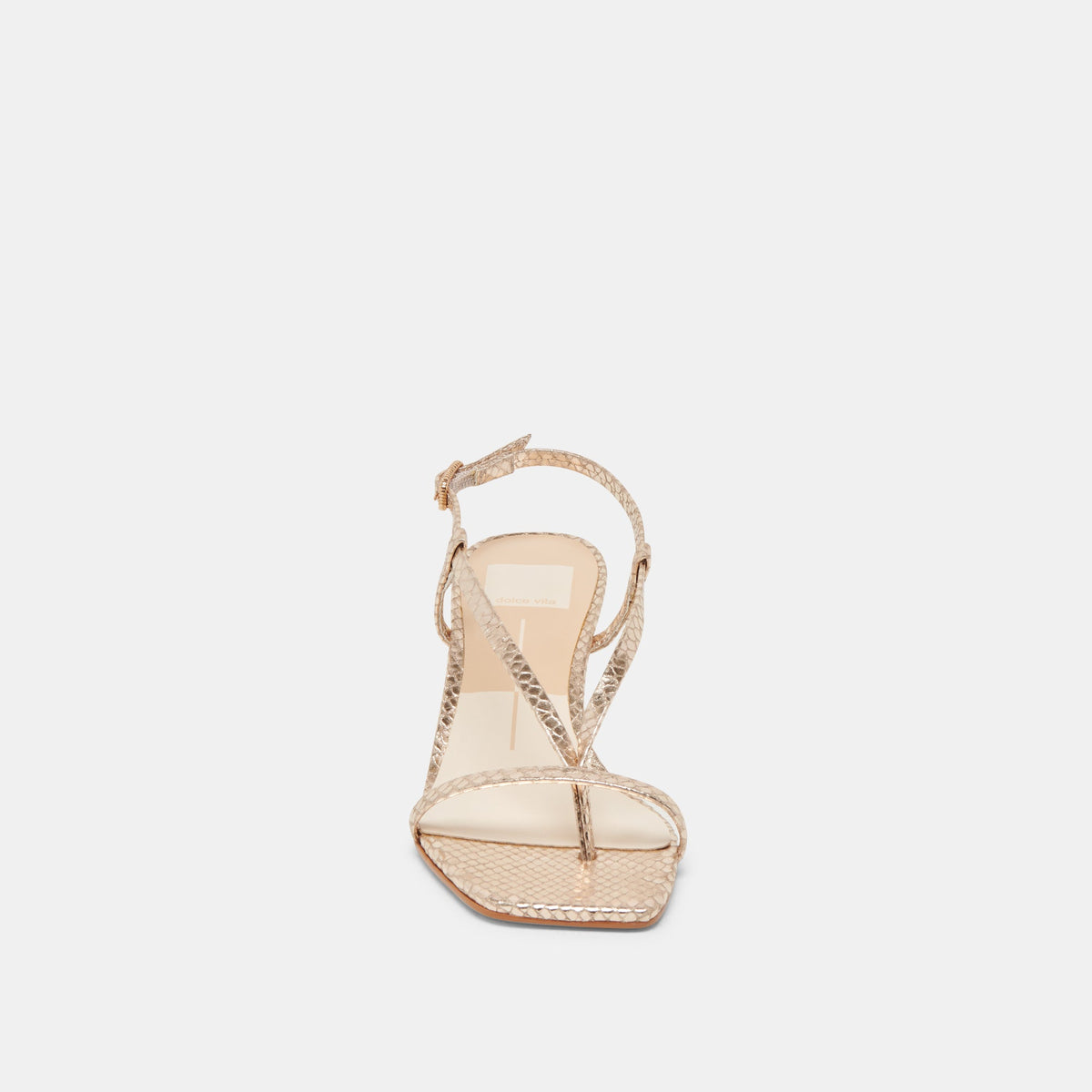 LAURY HEELS CHAMPAGNE EMBOSSED LEATHER | Dolce Vita