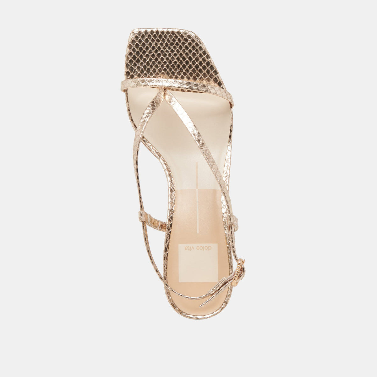 LAURY HEELS CHAMPAGNE EMBOSSED LEATHER | Dolce Vita