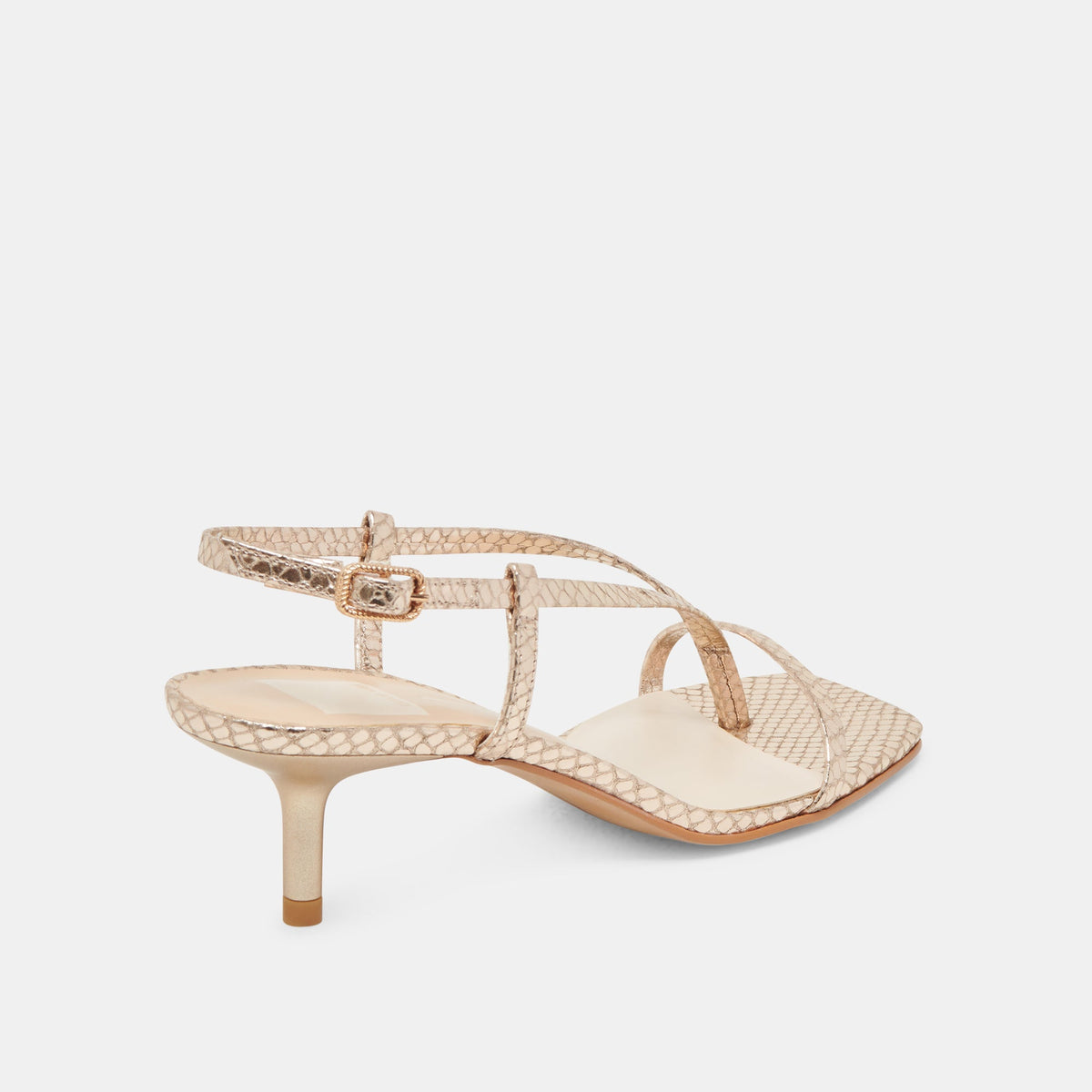 LAURY HEELS CHAMPAGNE EMBOSSED LEATHER | Dolce Vita