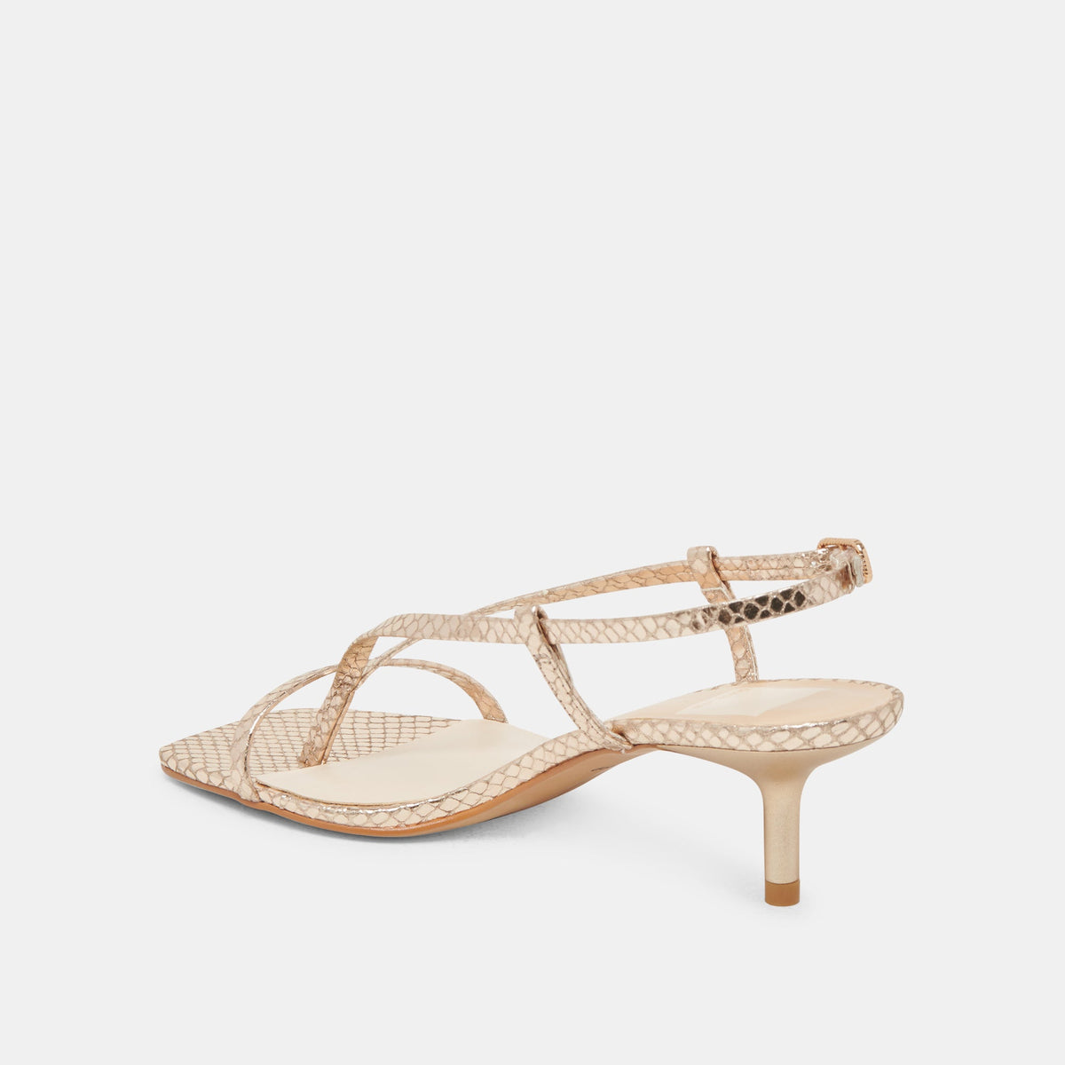 LAURY HEELS CHAMPAGNE EMBOSSED LEATHER | Dolce Vita
