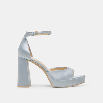 PANDRO HEELS LIGHT BLUE SATIN | Dolce Vita